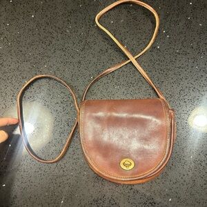 VTG Coach Small Saddle Crossbody Brown Leather USA Made 014-5134 Watson style